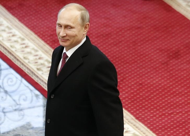 © Reuters. Presidente da Rússia, Vladimir Putin, após conversas sobre a crise ucraniana, em Minsk