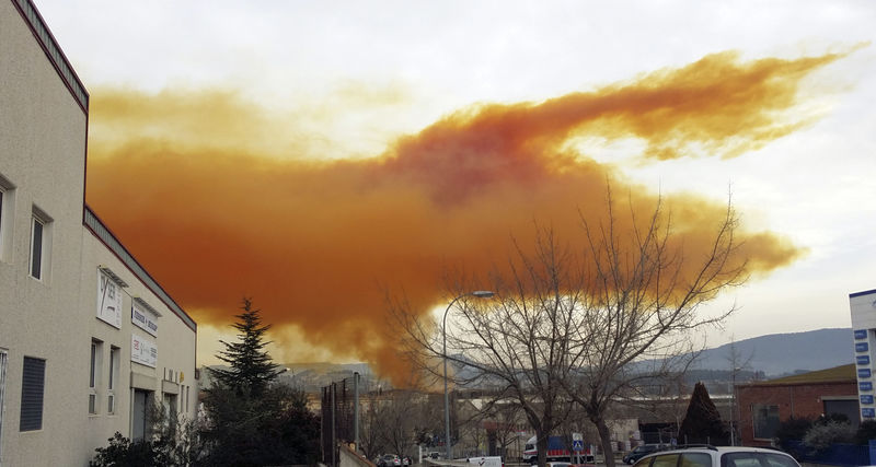 © Reuters. Una explosión en una empresa química provoca una nube tóxica cerca de Barcelona