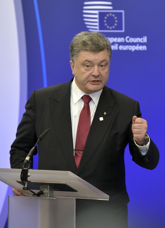 © Reuters. Presidente da Ucrânia, Petro Poroshenko, durante conferência em Bruxelas