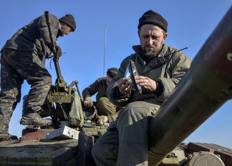 © Reuters. Militares ucranianos na região de Donetsk 