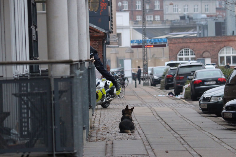 © Reuters. Tres policías heridos en un tiroteo en conferencia de caricaturista en Copenhague