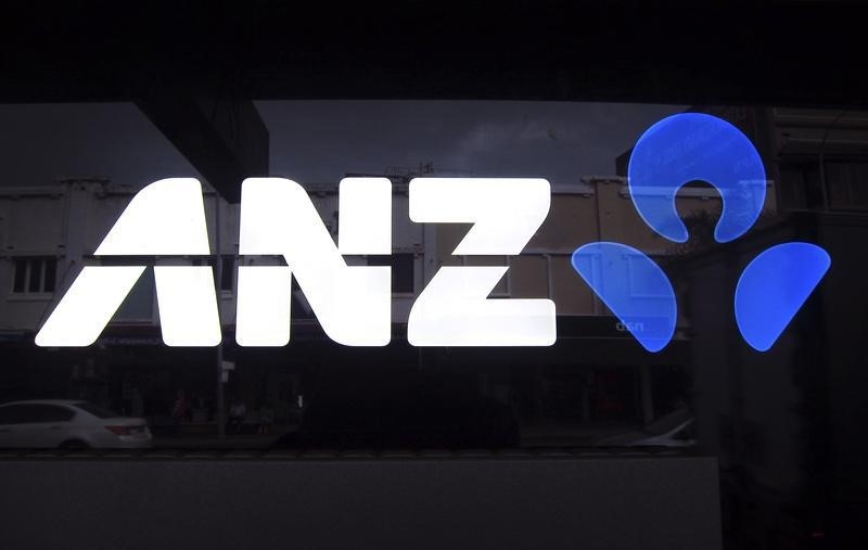 © Reuters. The logo of ANZ is pictured on a local branch in Sydney