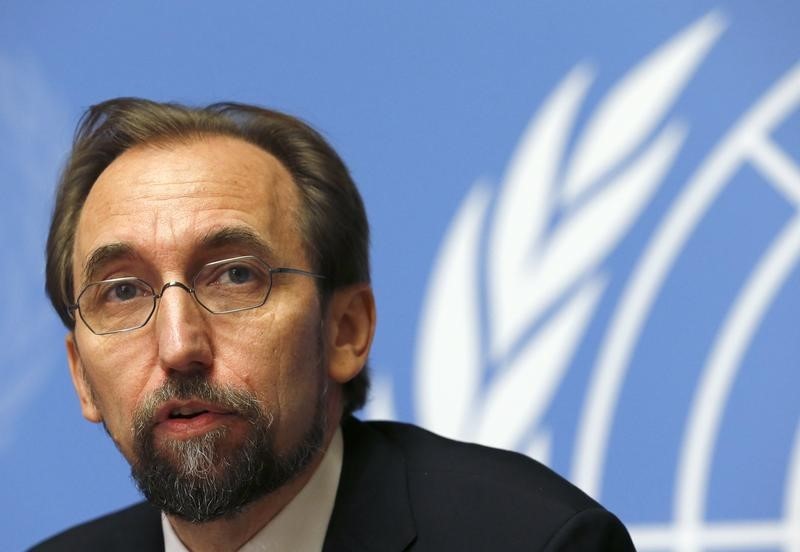 © Reuters. Jordan's Prince Zeid al-Hussein High Commissioner for Human Rights attends news conference at UN in Geneva