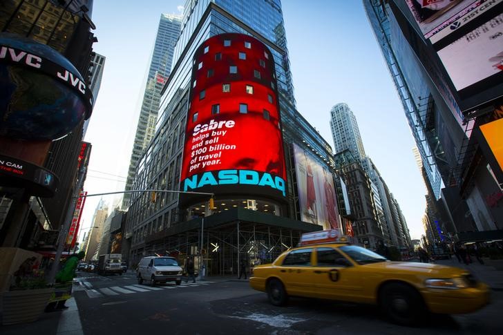 © Reuters. NASDAQ MarketSite electronic billboard in Times Square New York