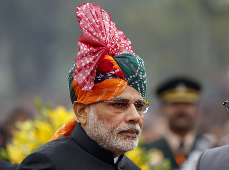 © Reuters. Prime Minister Narendra Modi attends the Republic Day parade in New Delhi