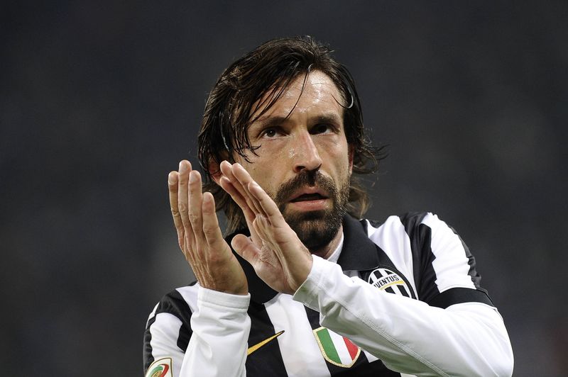 © Reuters. Juventus' Andrea Pirlo reacts during their Italian Serie A soccer match against Atalanta in Turin