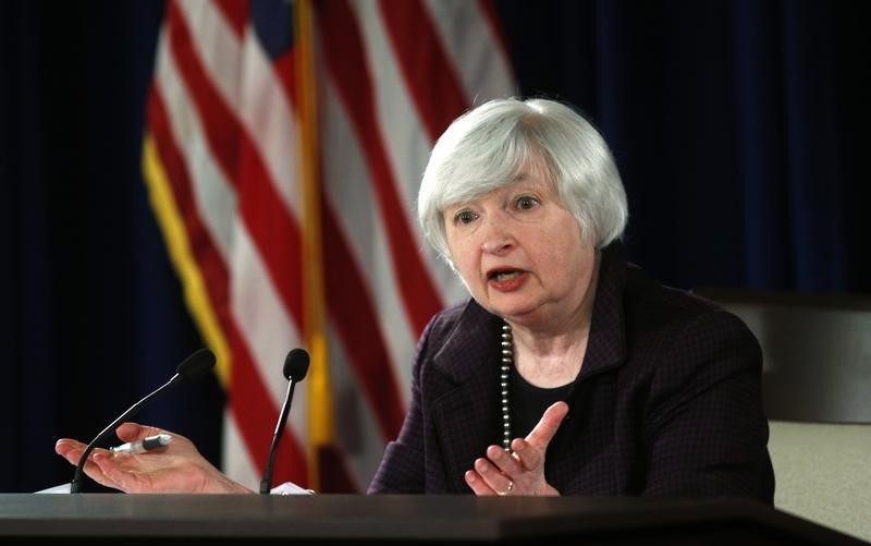 © Reuters. U.S. Federal Reserve Chair Janet Yellen holds a news conference at the Federal Reserve in Washington