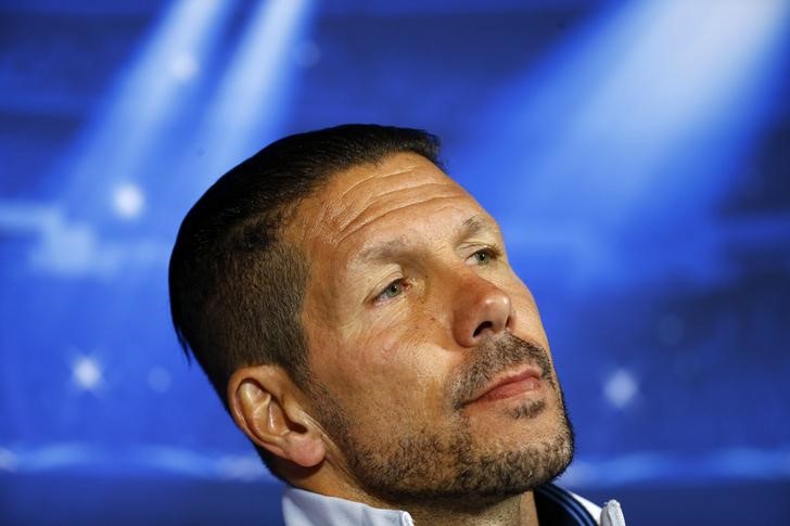 © Reuters. El Atlético de Simeone, una prueba difícil para un Leverkusen en baja forma