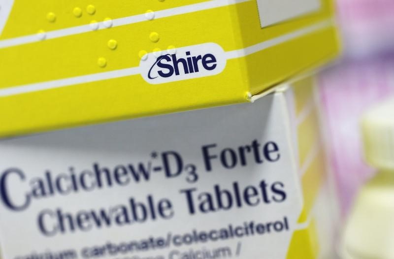 © Reuters. Vitamins made by Shire are displayed at a chemist's in northwest London
