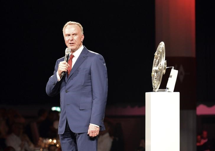 © Reuters. Presidente da Associação de Clubes Europeus, Karl-Heinz Rummenigge, em evento da Liga dos Campeões