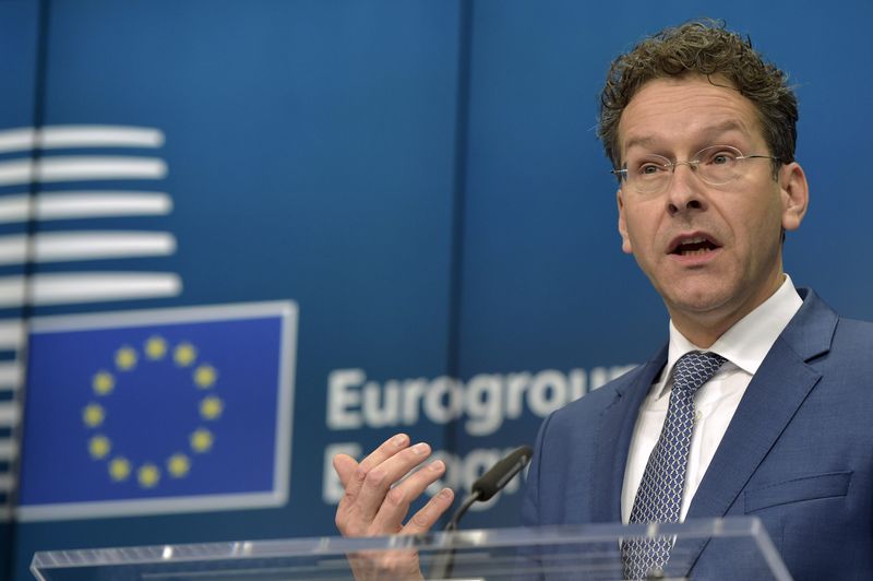 © Reuters. Dijsselbloem gives a news conference in Brussels