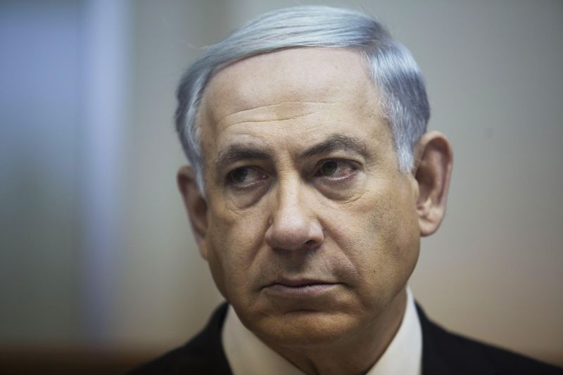 © Reuters. Israeli PM Netanyahu weekly cabinet meeting