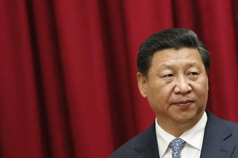 © Reuters. China's President Xi Jinping attends a meeting with Venezuela's President Nicolas Maduro at Miraflores Palace in Caracas