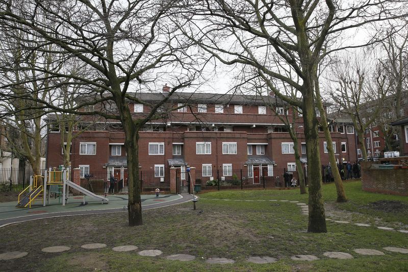 © Reuters. The playground and garden on an estate are seen in West London