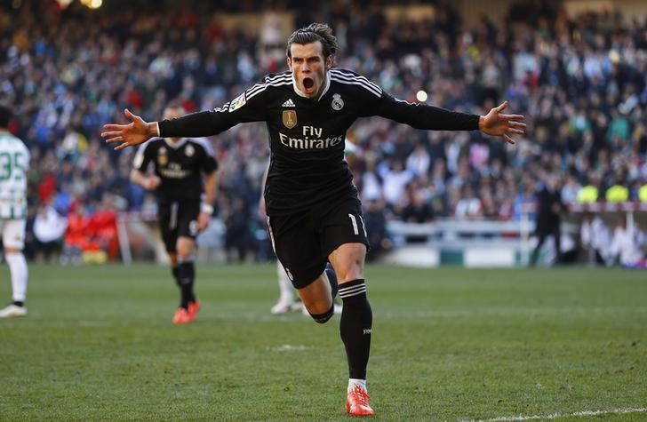 © Reuters. Gareth Bale celebrando gol durante partida contra o Córdoba