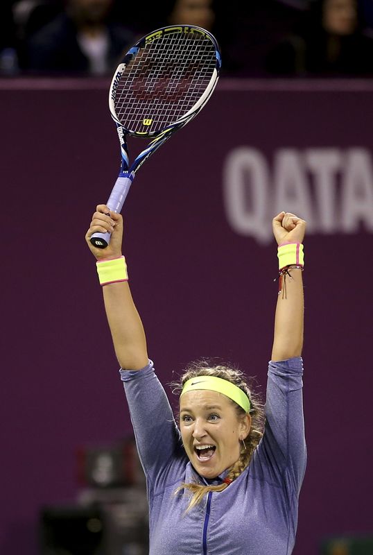 © Reuters. ازارينكا وسفاروفا في نهائي بطولة قطر للتنس