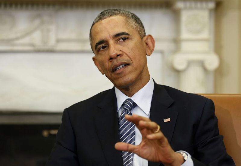 © Reuters. أوباما سيعترض على السماح للكونجرس بمراجعة اتفاق ايران