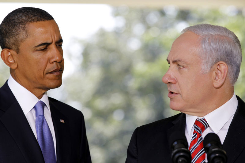 © Reuters. تدهور علاقات زعيمي أمريكا واسرائيل بسبب خطاب نتنياهو ومحادثات ايران