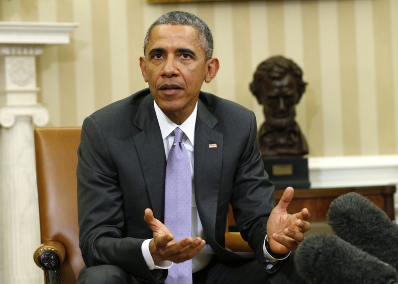 © Reuters. Barack Obama fala sobre Irã na Casa Branca 