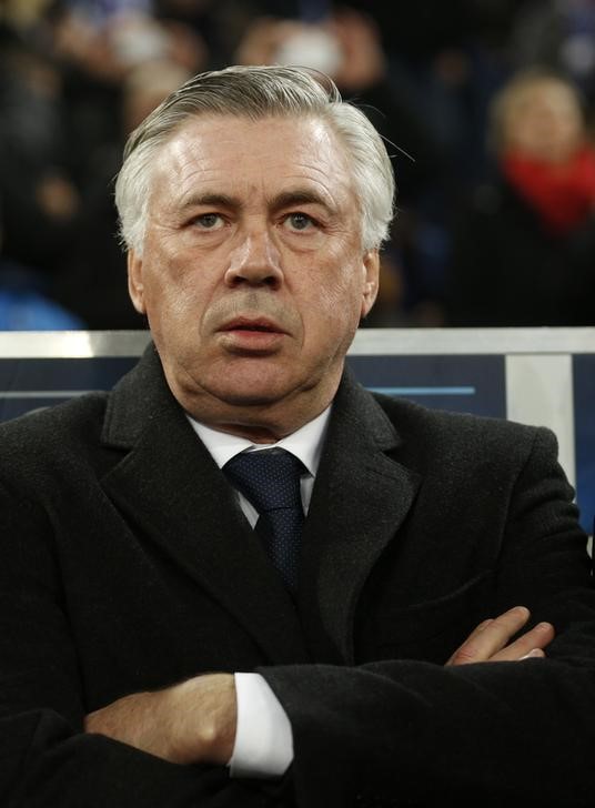 © Reuters. Técnico do Real Madrid, Carlo Ancelotti, em Gelsenkirchen