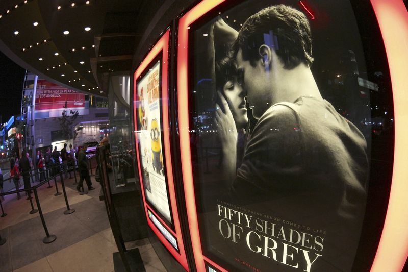 © Reuters. A film poster for "Fifty Shades of Grey" is pictured at Regal Theater in Los Angeles