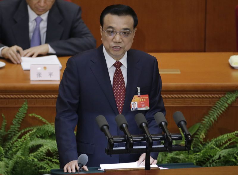 © Reuters. Primeiro-ministro chinês, Li Keqiang, durante evento em Pequim