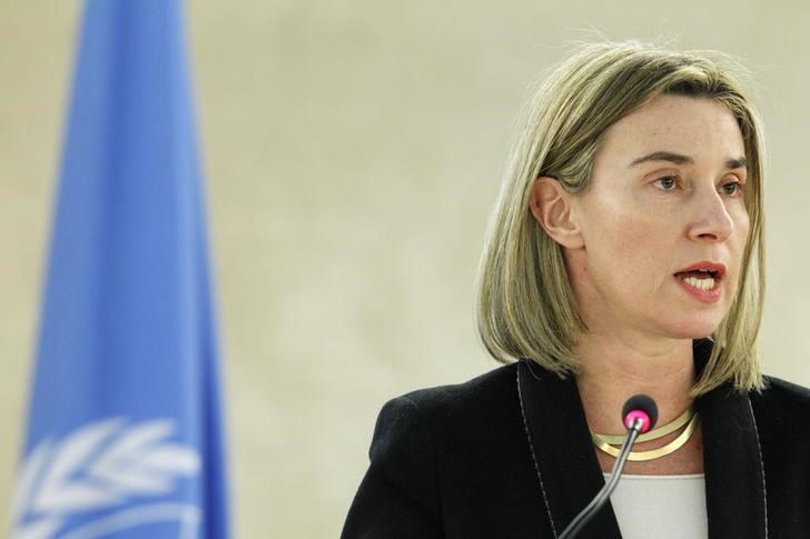 © Reuters. Chefe de política externa da União Europeia, Federica Mogherini, durante encontro em Genebra