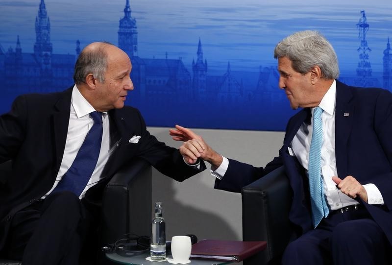 © Reuters. كيري: فرنسا وأمريكا متفقتان على أن الاتفاق النووي مع إيران يجب أن يكون أقوى