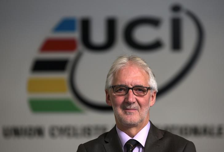 © Reuters. Cookson President of UCI poses in the Federation headquarters in Aigle