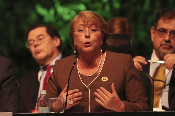 © Reuters. Presidente chilena Michelle Bachelet faz discurso na Costa Rica