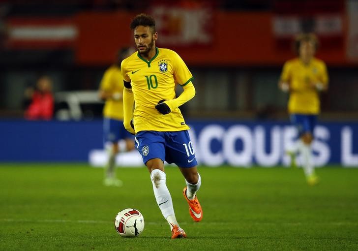 © Reuters. Neymar durante amistoso entre Brasil e Áustria
