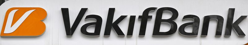 © Reuters. The logo of state-run bank Vakifbank is seen at its headquarters in Istanbul