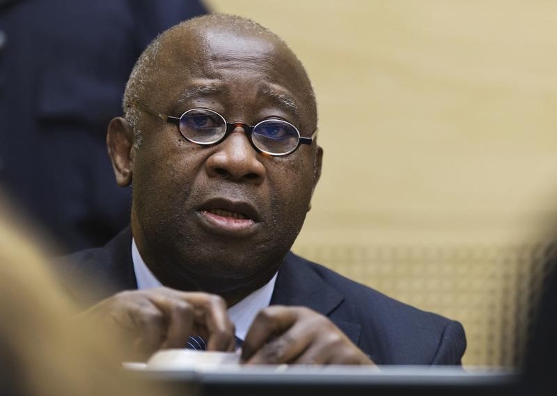 © Reuters. Former Ivory Coast President Gbagbo attends a confirmation of charges hearing in his pre-trial at the International Criminal Court in The Hague