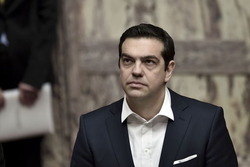© Reuters. Primeiro-ministro da Grécia, Alexis Tsipras, durante cerimônia no Parlamento, em Atenas 