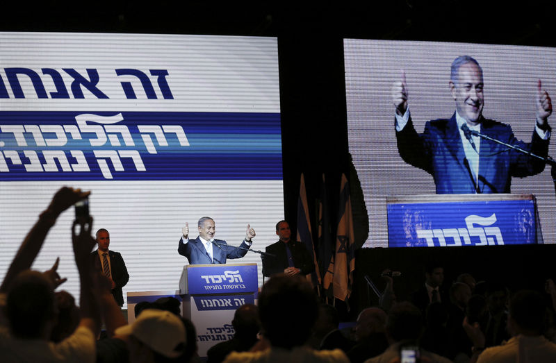 © Reuters. LE LIKOUD DE NETANYAHU REMPORTE LES LÉGISLATIVES ISRAÉLIENNES