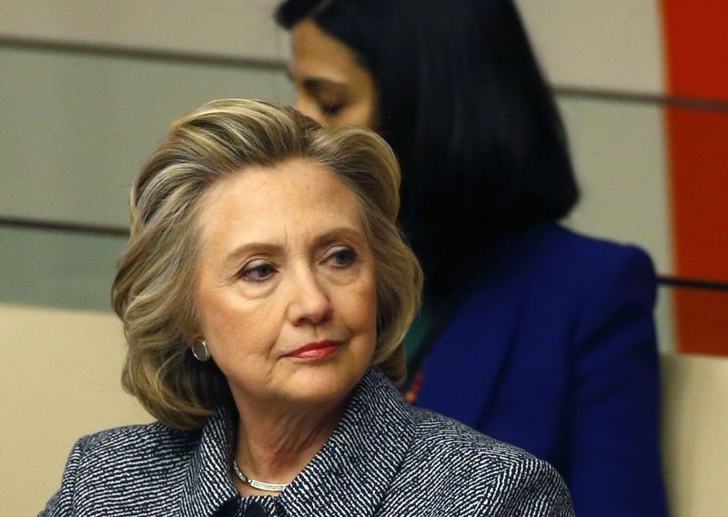 © Reuters. Former U.S. Secretary of State Hillary Clinton sits during the Annual Women's Empowerment event at the United Nations in New York