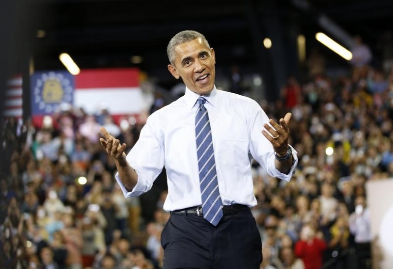 © Reuters. Obama speaks at George Tech about efforts to make college more affordable