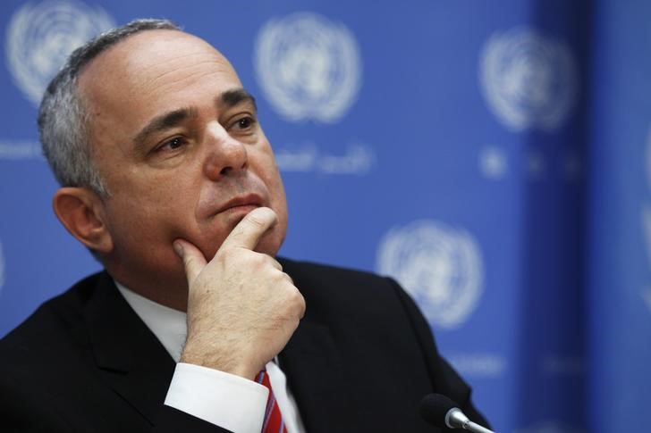 © Reuters. Minister of Strategic and Intelligence Affairs for International Relations of Israel Yuval Steinitz attends a news conference after a meeting of the Ad Hoc Liaison Committee during the 68th United Nations General Assembly at U.N. headquarters in New York