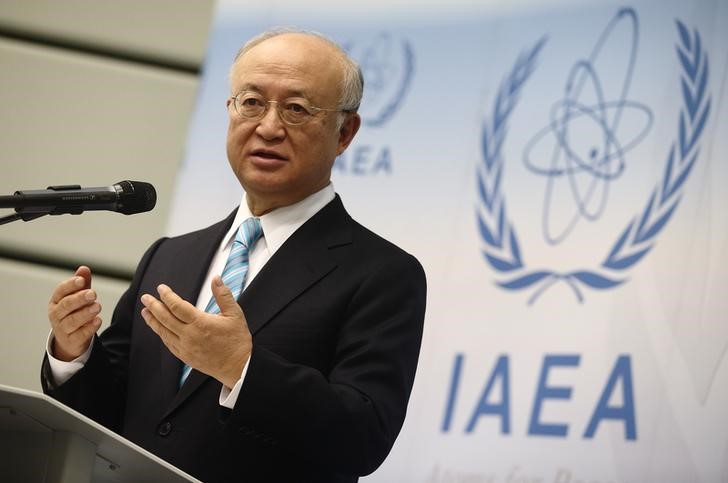 © Reuters. Diretor-geral da AIEA Amano concede entrevista em Viena