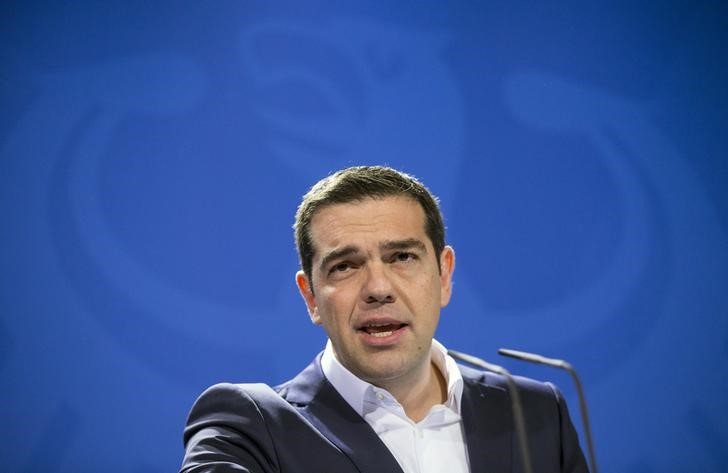 © Reuters. Primeiro-ministro grego, Alexis Tsipras, durante conferência em Berlim 