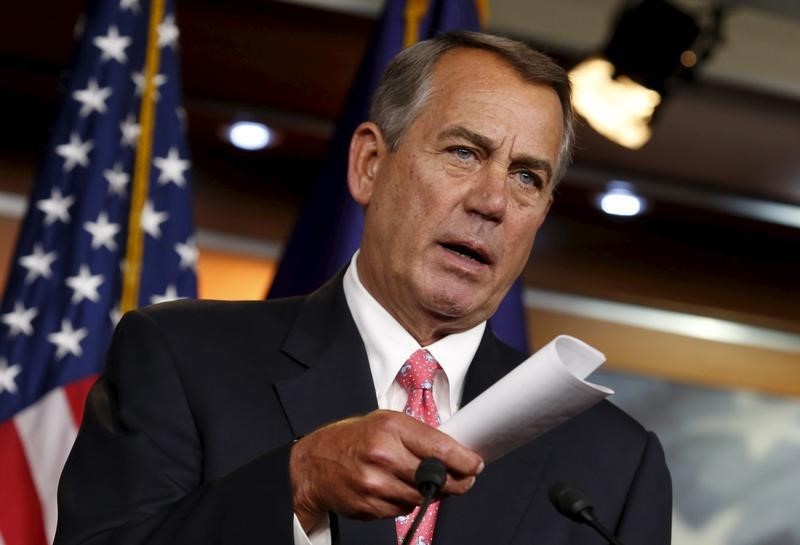 © Reuters. U.S. House Speaker John Boehner (R-OH) speaks at a news conference on Capitol Hill in Washington 