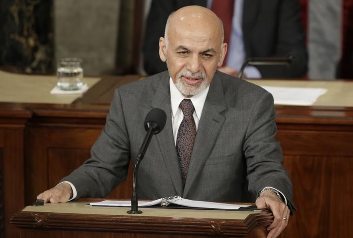© Reuters. Afghan President Ghani addresses a joint meeting of Congress at the U.S. Capitol in Washington