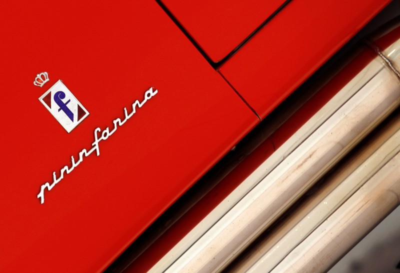 © Reuters. A Pininfarina logo is pictured at the Casa Enzo Ferrari museum during a media preview in Modena