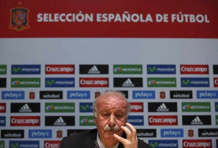 © Reuters. Del Bosque, con muchas expectativas en Morata para el partido ante Ucrania