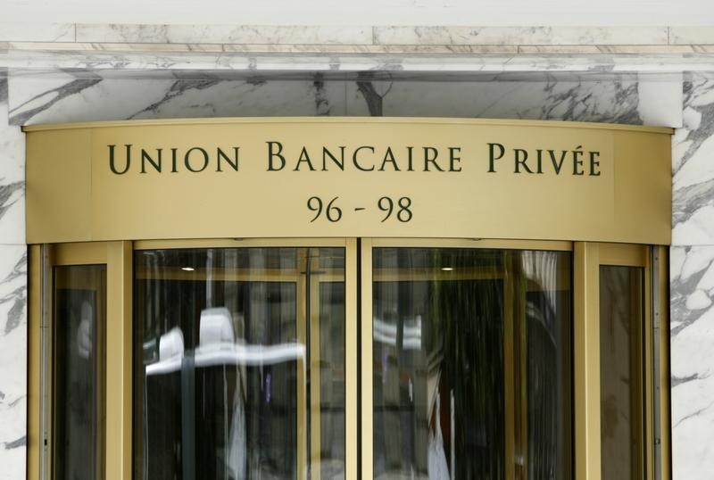 © Reuters. The building of the Union Bancaire Privee  is pictured in Geneva