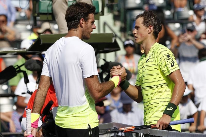 © Reuters. Tennis: Miami Open-Pospisil v Del Potro