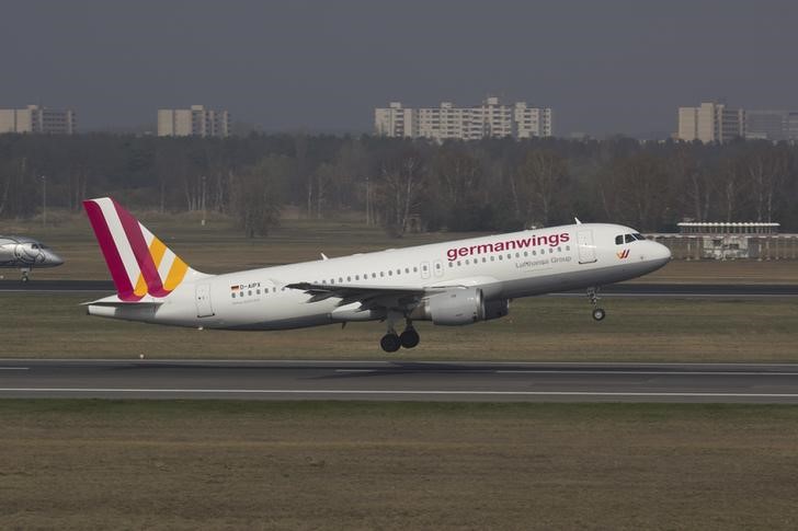 © Reuters. Aeronave Airbus A320 da Germanwings, mesmo modelo da envolvida no acidente 