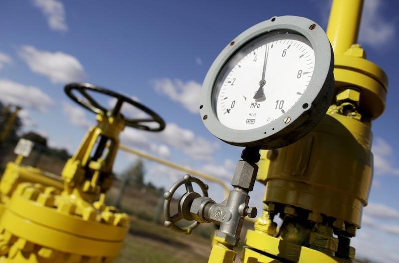 © Reuters. Датчик давления на газовой станции Gaz-System близ Варшавы