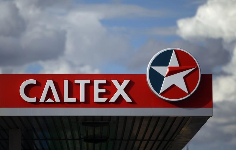 © Reuters. A Caltex sign is seen at a petrol station in Melbourne