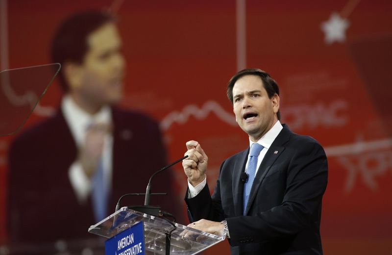 © Reuters. File photo of Florida Senator Marco Rubio speaking at the Conservative Political Action Conference (CPAC) at National Harbor in Maryland